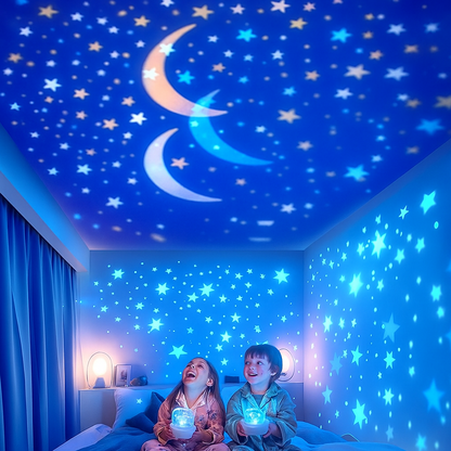 De 2 in 1 slaapkamerlamp en projector voor kinderen