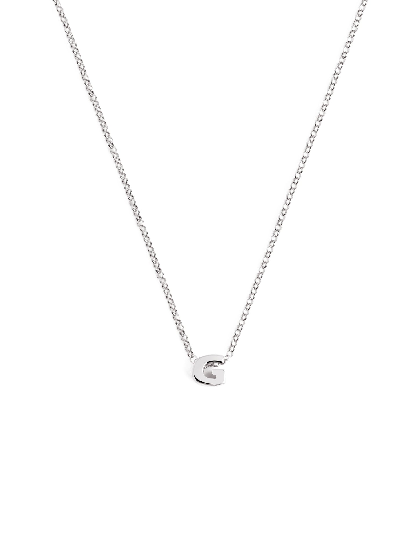 Zilveren ketting met gepersonaliseerd initiaal