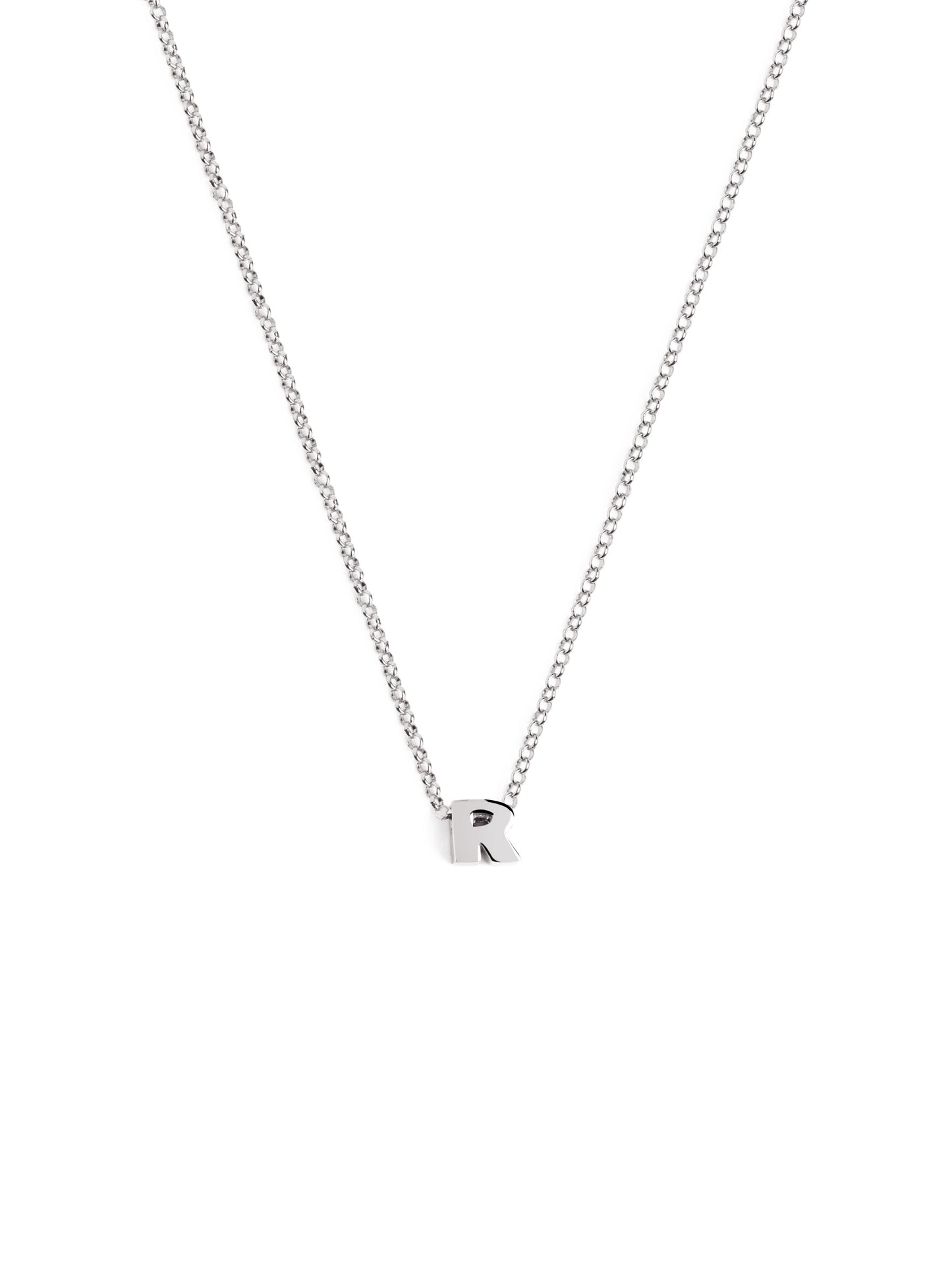 Zilveren ketting met gepersonaliseerd initiaal