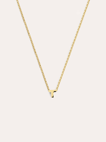 Gouden ketting met gepersonaliseerd initiaal
