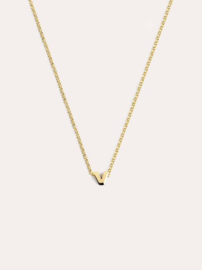 Gouden ketting met gepersonaliseerd initiaal