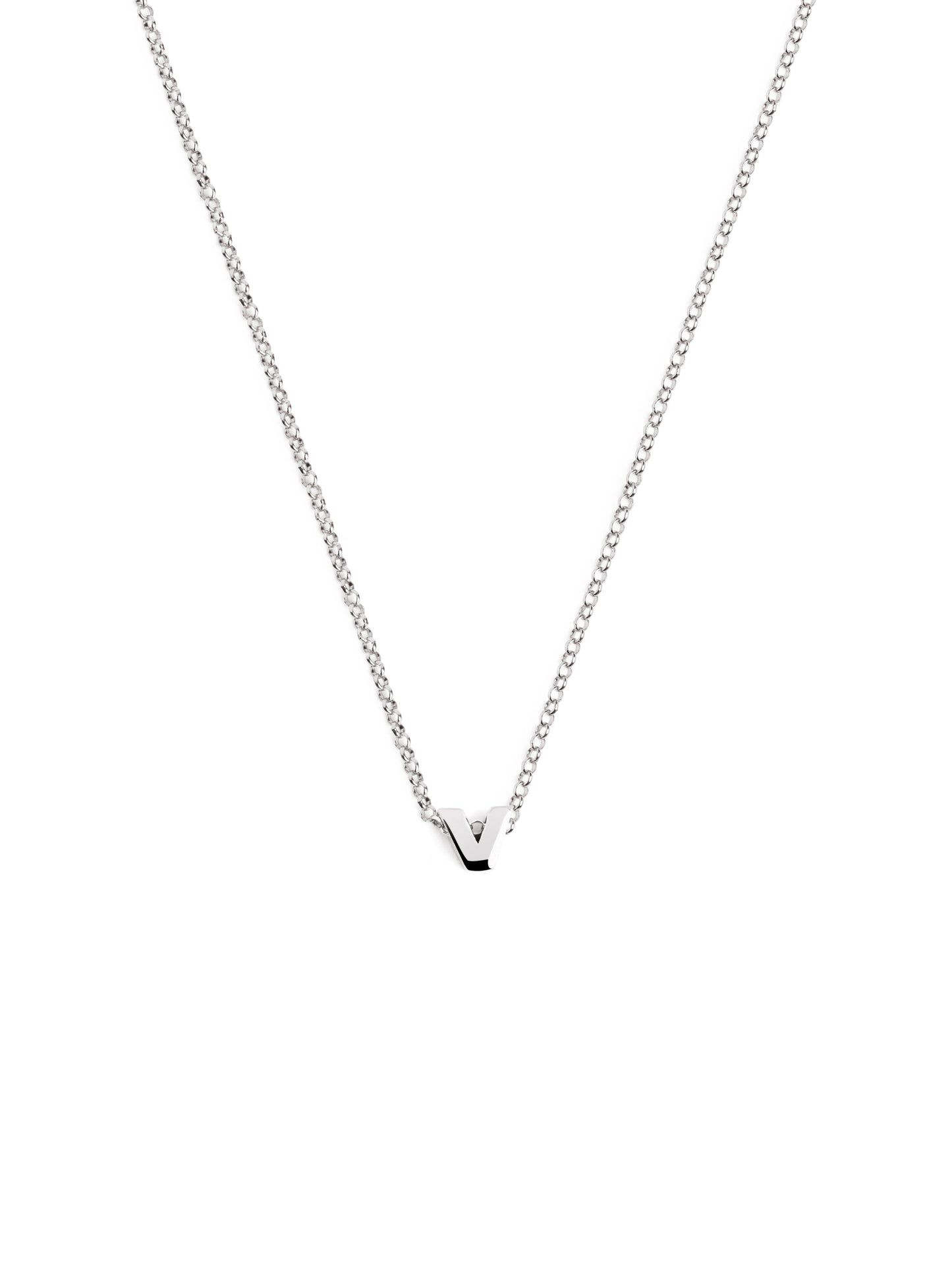 Zilveren ketting met gepersonaliseerd initiaal